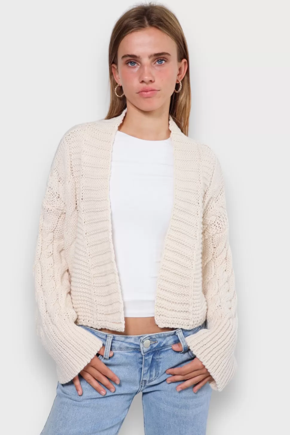 Cardigan "Maille Torsadee" Blanc*Meet Me There Shop