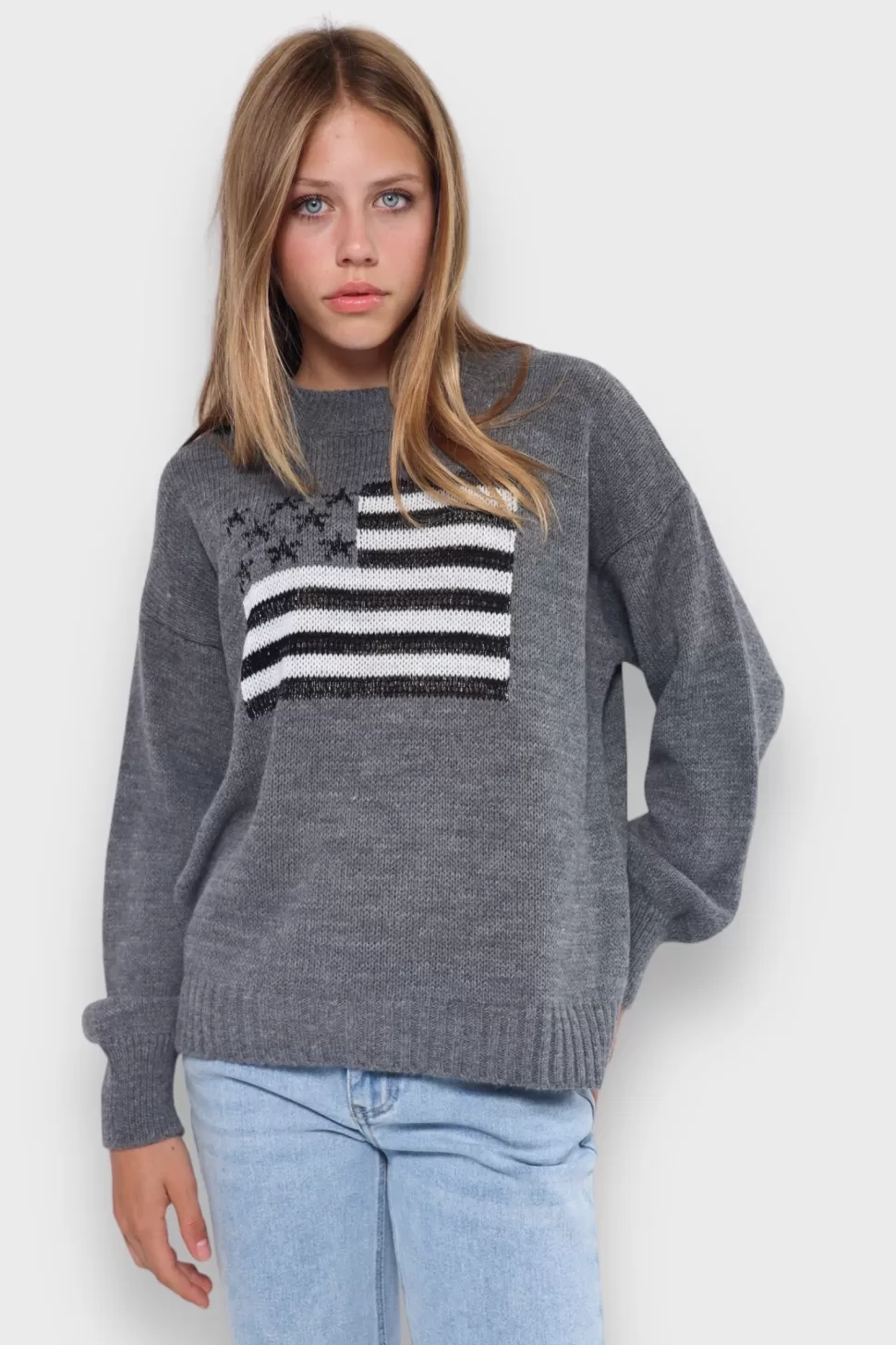Pull "Drapeau Paillete" Gris*Meet Me There Clearance