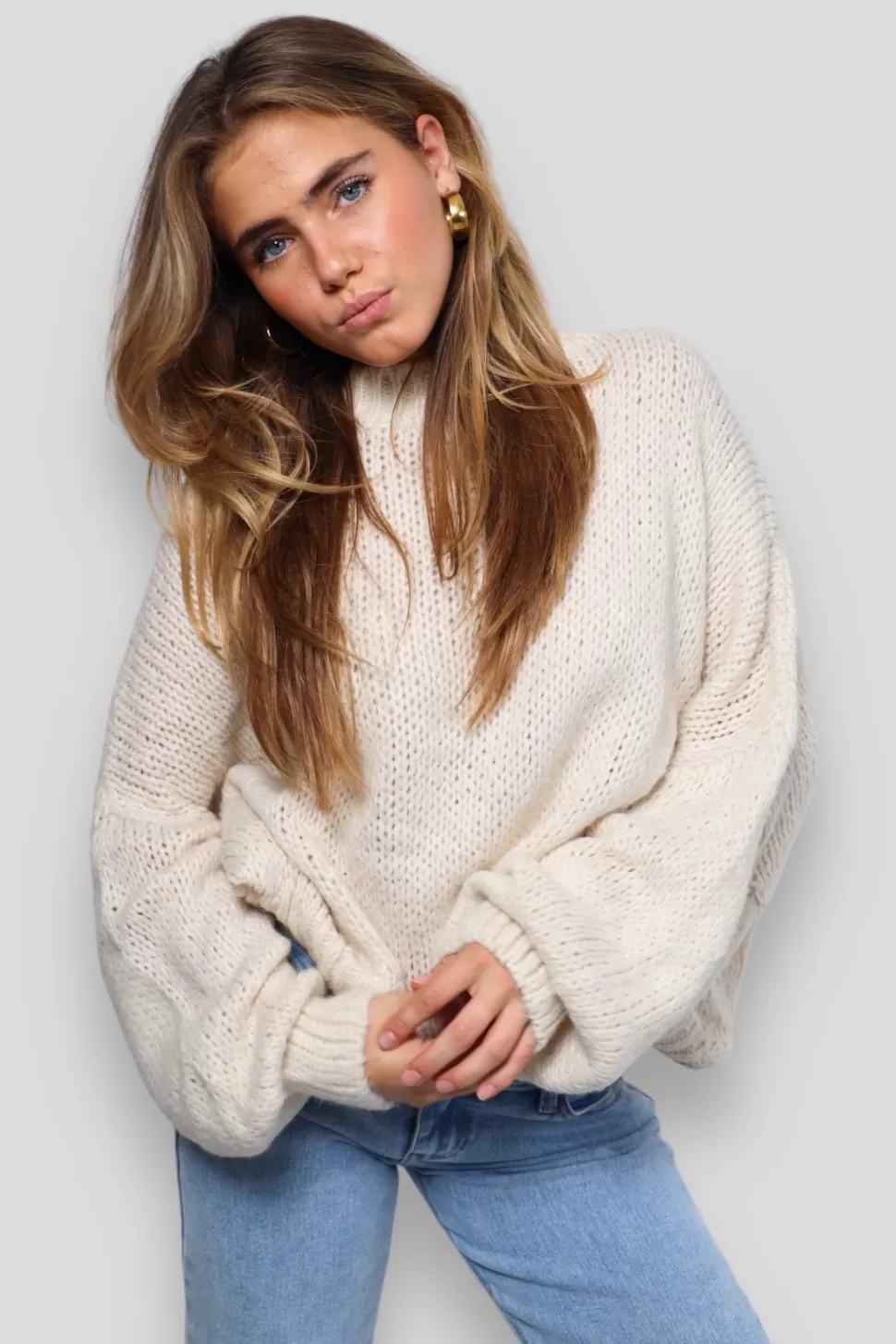 Pull "Gardez-Moi Au Chaud" Beige*Meet Me There Store